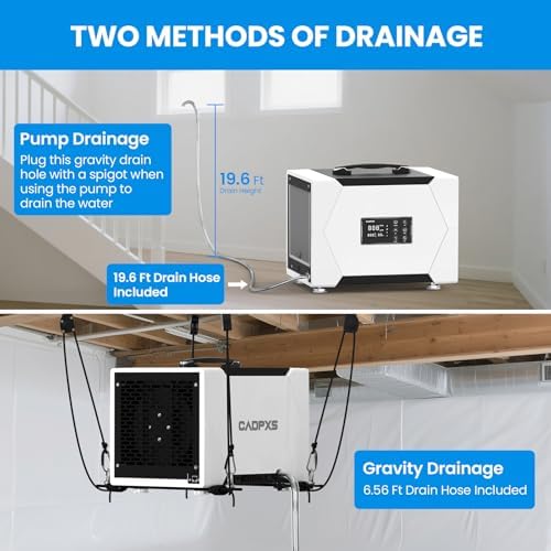 CADPXS 80 Pints Crawl Space/Commercial Dehumidifier with Pump & Drain Hose