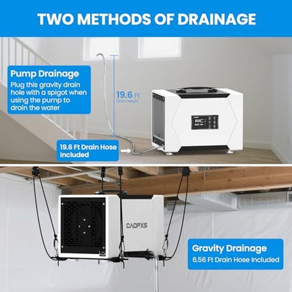 CADPXS 80 Pints Crawl Space/Commercial Dehumidifier with Pump & Drain Hose