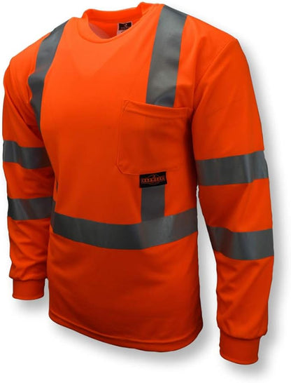 Radians ST21-3POS-5X Class 3 Max-Dri Moisture Wicking Mesh Long Sleeve Safety T-Shirt, 5X-Large, Orange