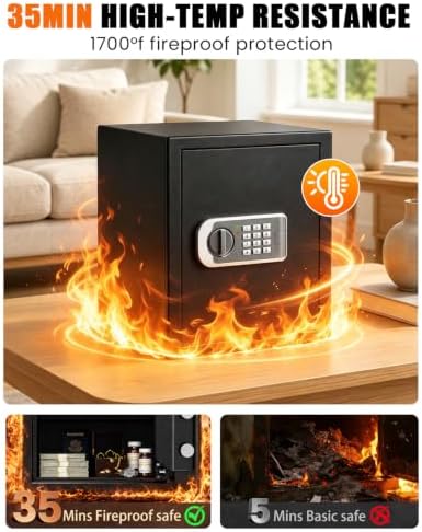 𝐔𝐩𝐠𝐫𝐚𝐝𝐞𝐝 𝟐𝟎𝟐𝟔 Fireproof Safe 𝟏𝟕𝟎𝟎°𝐅 𝟑𝟓-𝐌𝐢𝐧 Protection