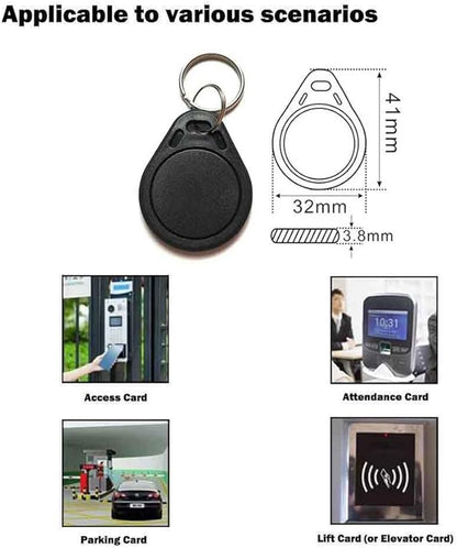 50 PCS 13.56 MHz UID Writable Rewritable Clone IC Smart Key Fobs, Compatible with MIFARE Classic 1K, RFID Blank Tag for Access Control Key Tag Rewritable (100)