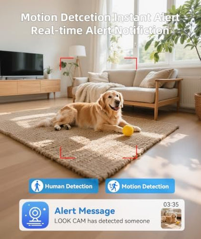 Wireless Bluetooth Speaker Security Camera with 4000mAh Long Battery Life,2.4GHz WiFi Indoor Camera for Home with App Control,Night Vision, Motion Detection,Real-Time Vide,Ideal for Elderly/Office