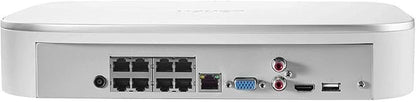 Lorex 4K Ultra HD 8-Channel Fusion Series PoE Network Video Recorder with 2TB Storage, Smart Motion Detection and Smart Home Compatibility