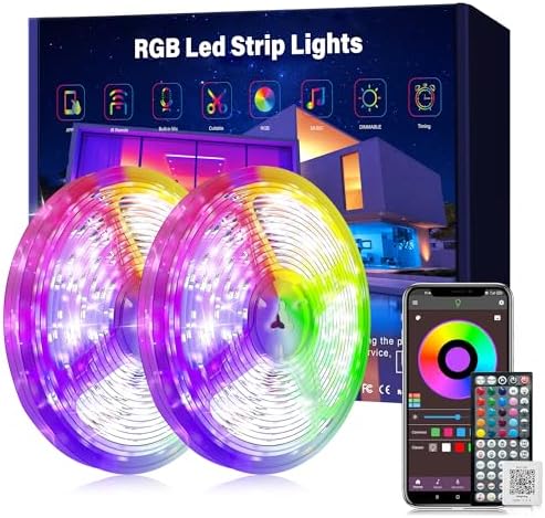 Ledagic Led Lights for Bedroom 130ft (2 Rolls * 65ft) Led Lights Music Sync