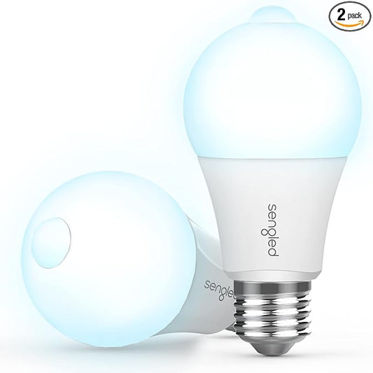 Sengled Motion Sensor Light Bulbs, A19, 5000K Daylight Motion Activated Dusk to Dawn Security Light Bulb, 11W (75-Watt Equivalent) Indoor Outdoor Lighting for Front Door Porch Stairs Hallway, 2 Pack