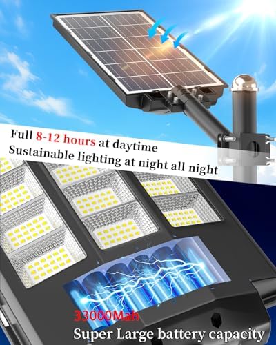 Ofuray Solar Street Lights Outdoor,Of-12000W Commercial Parking Lot Light