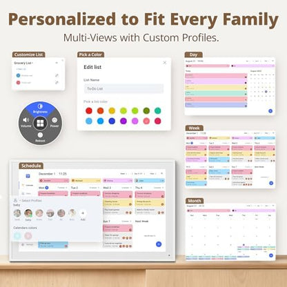 Dragon Touch 15.6" digital calendar chore chart – 1080P full HD interactive touchscreen, smart family planner, Hearth Display wall & desk mountable for seamless scheduling