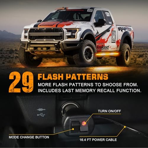 XRIDONSEN 2PCS 60 inch Running Board Strobe Lights Truck Emergency Lights