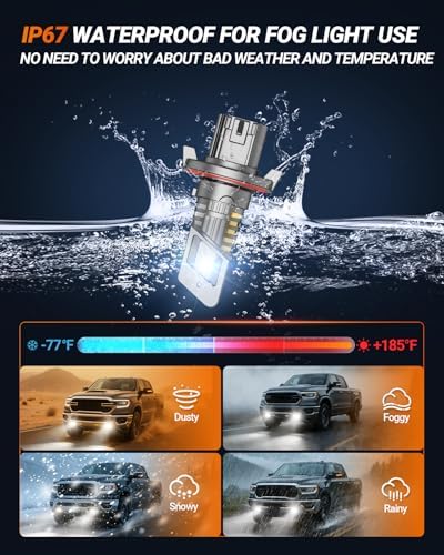 SEALIGHT 9008/H13 Bulbs, 900% Brightness 50000LM Super Brighter, 1:1 Size Fog Lights, 6500K Cool White, 70000Hrs Long Service Life with Cooling Fan, 3MIN Play and Plug, Pack of 2