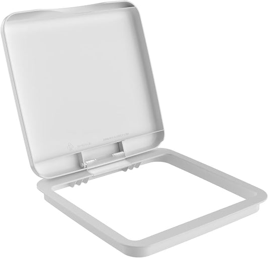Rev-A-Shelf 27 Qt Under Sink Garbage Can Lid for Base Kitchen and Bathroom Cabinet, Replacement Plastic Trash Bin Lid Only, White, RV-1024-LID-1-40