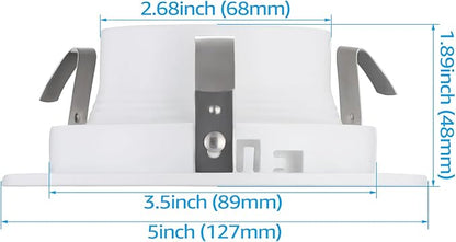 TORCHSTAR 4 Inch Classic White Recessed Light Trim, Metal Step Baffle Trim, Fit Halo/Juno Remodel Recessed Housing, 4 Inch Can Light Trim for PAR16, PAR20, BR20, White, Pack of 6