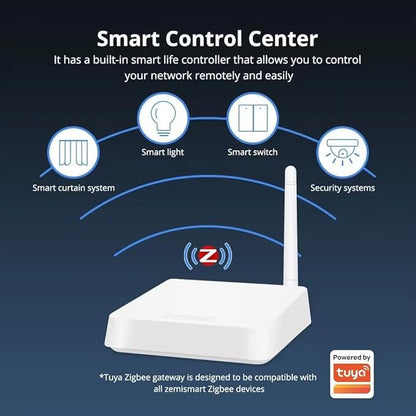 Zigbee Hub T1 with External Antenna for 2000 sq.ft Coverage, Wired Ethernet Tuya Zigbee Gateway Compatible with Alexa Google Home, Low Power Smart Home Bridge for Tuya Zigbee Devices