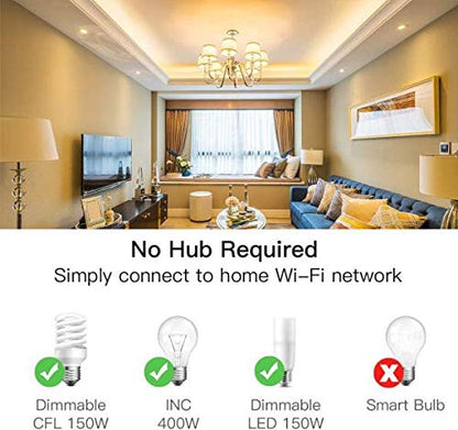 TREATLIFE Smart Dimmer Switch 4 Pack, Single Pole 2.4GHz Wi-Fi Smart Light Switch Works with Alexa and Google Assistant, Neutral Wire Needed, Schedule, Remote Control, FCC Listed