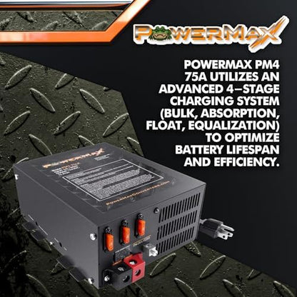 PowerMax PM4-75A 75A Deck Mount RV Converter Charger Lithium