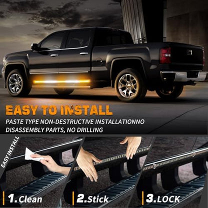 XRIDONSEN 2PCS 60 inch Running Board Strobe Lights Truck Emergency Lights