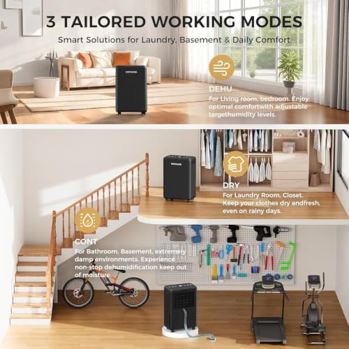 2000 Sq.Ft Dehumidifier Basement, 30 Pints, Heavy-Duty Compressor