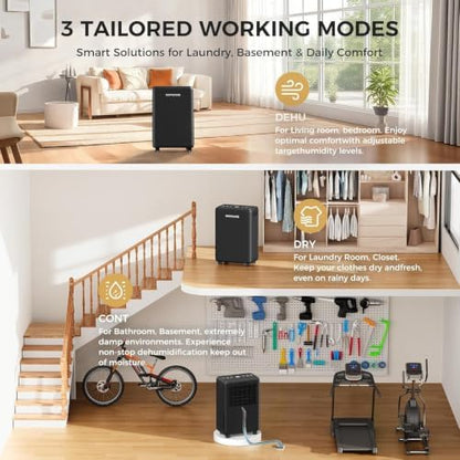 2000 Sq.Ft Dehumidifier Basement, 30 Pints, Heavy-Duty Compressor