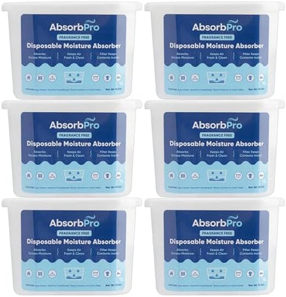 Absorb Pro Moisture Absorber Tub 10.5 oz, Fragrance Free, 6-Pack