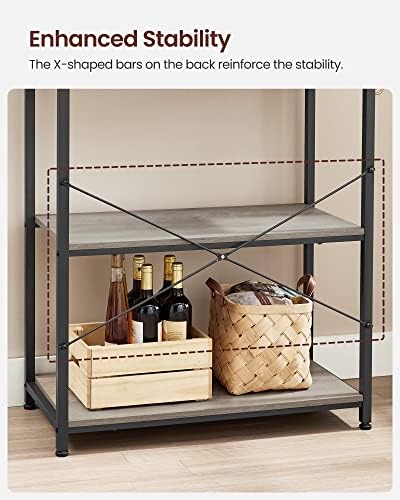 VASAGLE Coffee Bar, 31.5 Inches 6-Tier Baker's Rack with 6 Hooks
