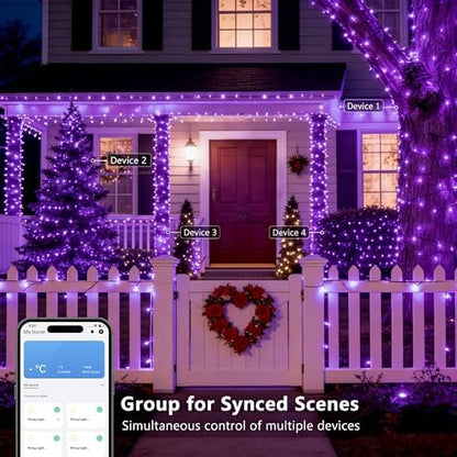 ODEETRONIC Smart Purple Orange Halloween Lights, 98 ft 300 LED String Light