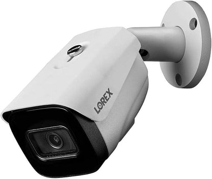 Lorex 4K (8MP) Smart IP Bullet Security Camera with Listen-in Audio and Real-Time 30FPS Recording - White