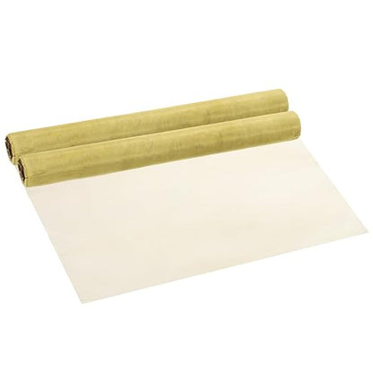 PATIKIL Brass Woven Wire Mesh Screen Roll 39x12, 2 Roll 150 Mesh Filter Metal Coarse Dense Gauze Mesh for Window Security Vent Cover Filtration Animals Fence, Yellow