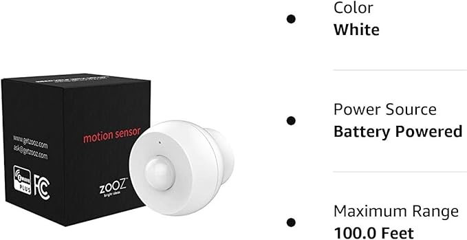 Zooz 800 Series Z-Wave Long Range S2 Motion Sensor ZSE18 800LR with Magnetic Mount, Works with Z-Box, Hubitat, and Home Assistant