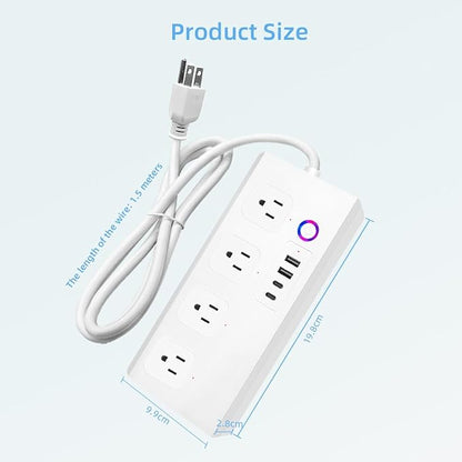 UseeLink Smart Power Strip, WiFi Surge Protector Compatible with Alexa Google Home, Smart Outlets with 4 USB 4 Charging Port, Multi-Plug Extender for Home Office and Christmas Light, 16A