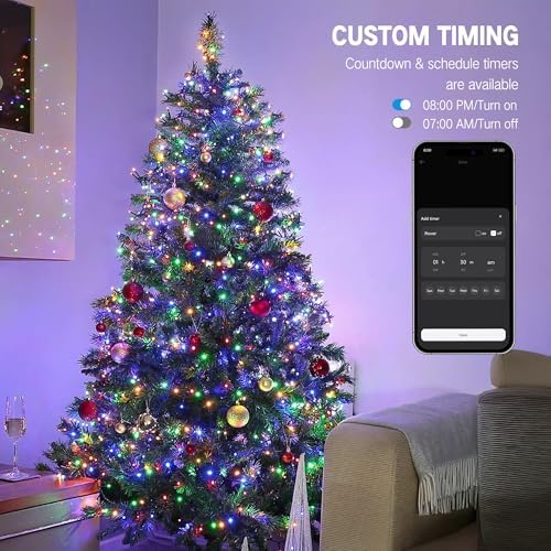 ODEETRONIC Smart Christmas Mini String Lights, 98 ft 300 LED Color Changing