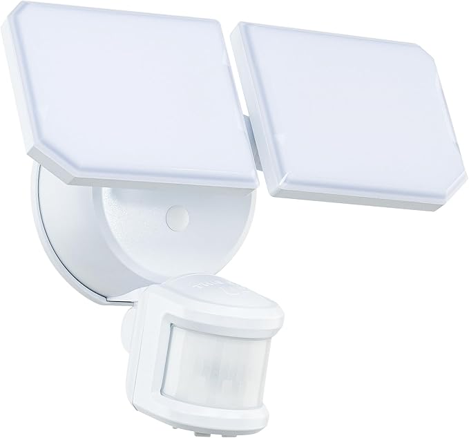 Guardian Flood and Security Wall Light with 2 Lights 2,250 Lumens 20 Watts and Programmable Motion and Photo Sensor in White