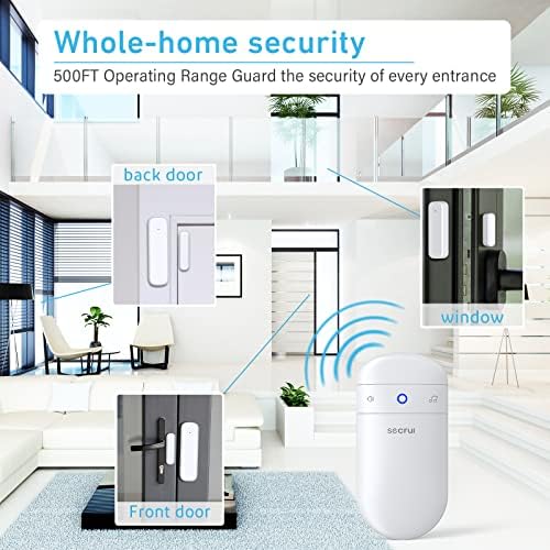 Door Chime, Door Alarm When Opened for Home/Business Office/Bedroom Entering, 3-Sensor + 1-Receiver with 500FT Wireless Range,58 Chimes,5-Volume Level, Entry Alert for Kids/Toddler/Dementia Safety