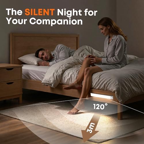 LROLTEF Under Cabinet Lights Wireless, 2 Pack 15.7 inch 1500mAh 3000K 4000K 6500K 3 Color Temps Dimmable Motion Sensor Light Indoor, Rechargeable LED Under Counter Lights for Kitchen, Stairs, Closet