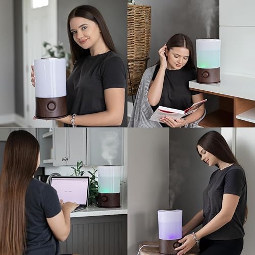 BlueHills Premium 2000 ML XL Essential Oil Diffuser Humidifier 2L Dark Wood