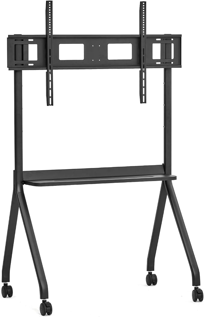 Metal Gray Adjustable Portable Stand for 55-75" Interactive Whiteboards, Four Smooth Rolling Wheels with Locking Function, Stable and Durable Design for Office, Classroom, and Home Use