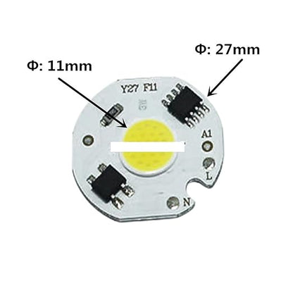 2-10pcs 3W 5W 7W 10W 12W LED COB Chip 220V Smart IC Driver Lamp Bulb RED Green Blue Light Source for DIY Flood Light Spotlight(Warm White,2 Pieces_3W)