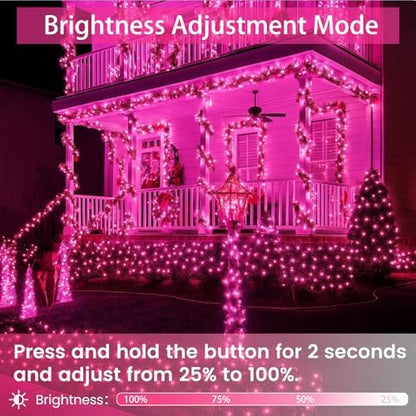 200 LED Connectable String Lights, 66FT Christmas Lights Outdoor Indoor
