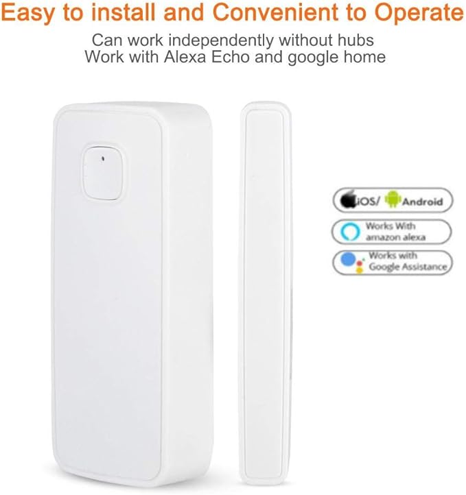 Smart Door&Window Sensor Alarm Compatible with and Home Tuya 45m 2.4g Control by app for Home Security