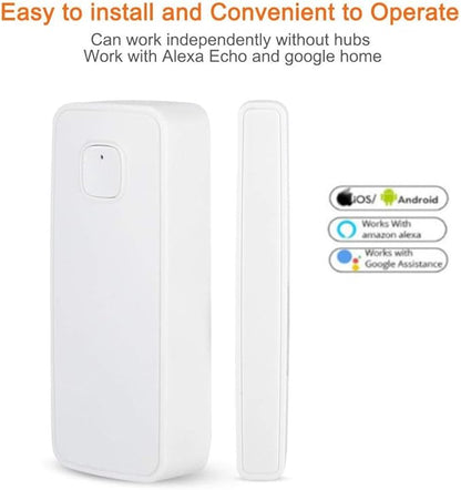 Smart Door&Window Sensor Alarm Compatible with and Home Tuya 45m 2.4g Control by app for Home Security