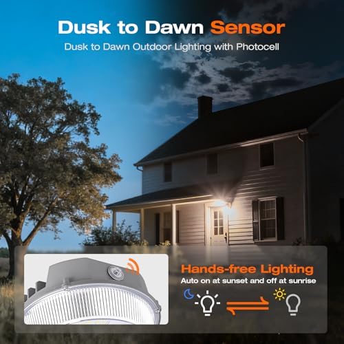 LEDVANCE Sylvania LED Barn Light, Dusk to Dawn Outdoor Lighting with Photocell, Security Lights, FCC/CEC, IP65 Waterproof, 50,000 Hrs, 80 CRI, Yard, Garage, 5000K - 1 Pack (67984)