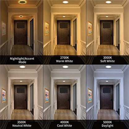Meconard 20 Pack 6 Inch 5CCT LED Recessed Lighting with Night Light, White