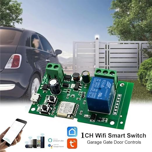 Tuya 1CH Smart Life WiFi Momentary Inching Relay Self-Locking Switch Module,DC 7-32V/USB 5V WiFi RF Bluetooth Relay,DIY Smart Home,Compatible with Alexa Goolge Home