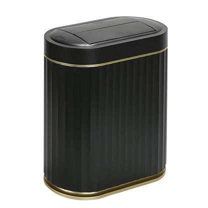 SYNCVIBE Bathroom Trash Can with Lid Butterfly 2 Gallon Sensor Trash can, IPX5 Waterproof Garbage Can, Automatic Slim Trash Bin, Under-Counter Wastebasket Bathroom Decor for Kitchen, Black Gold