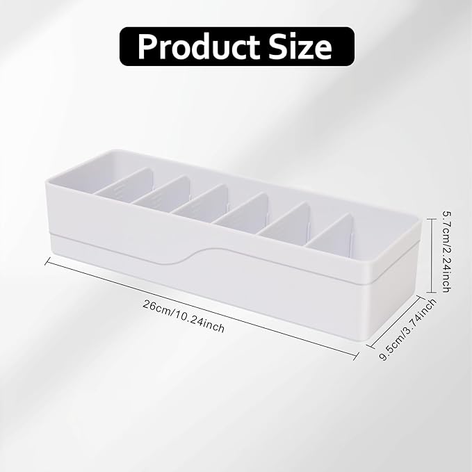 Cable Organizer Storage Box with 7 Wire Ties,Power Cord Organizer with 7 Compartments for Office,Home,Desk Accessories Storage Stationery Supplies (small size)