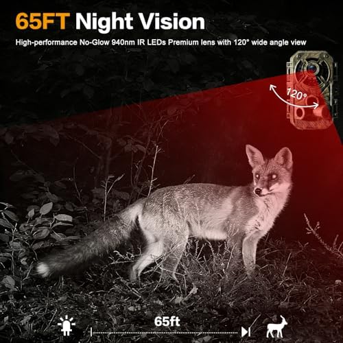 Trail Camera 32MP 2.7K, Mini Game Camera with Night Vision, Motion Activated 0.2s Trigger, 120° Wide Angle, Waterproof No Glow Infrared, Hunting Camera with 32GB Card, 2.0” HD Screen