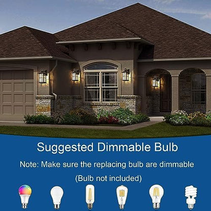 2 Pack Motion Sensor Outdoor Porch Lights Dusk Dawn Exterior Wall Lantern