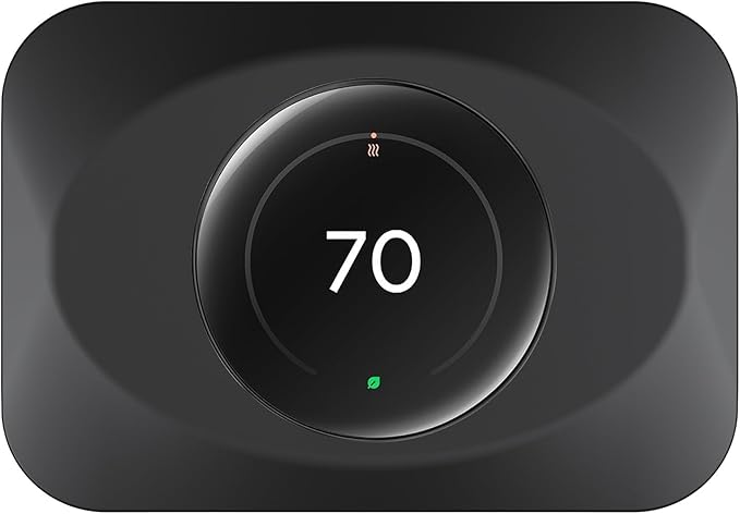 Wall Plate Cover Compatible with Google Nest Learning Thermostat (4th Gen), Practical Trim Kit for Nest Learning Thermostat 4, Snap fit Design (Black, 1 Pack)