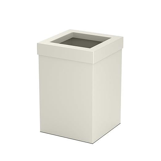 Gatco Small Bathroom Trash Can with Lid, Square 3 Gallon Stainless Steel Wastebasket, Under Sink, Matte Pearl, for Bathroom, Bedroom, Office (1935)