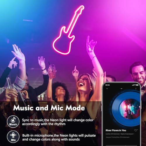 65.6FT Neon Rope Lights,Flexible Led Light Control with App/Remote,Multiple Modes,IP65 Outdoor Waterproof,Music Sync Strip for Bedroom