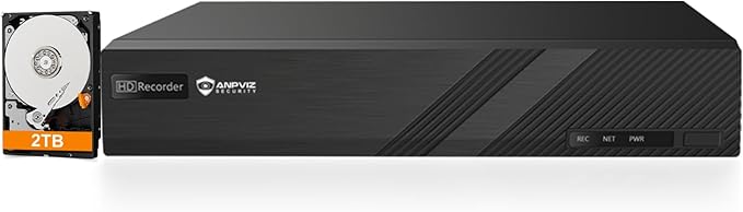Only Plug & Play with Anpviz U Series Camera, 4K 8CH PoE NVR Network Video Recorder Included 2TB HDD, 8 Channel NVR Support 8MP/6MP/5MP/4MP/3MP IP Camera for 24/7 Recording, NDAA, NVR3108M1-8P-2TB