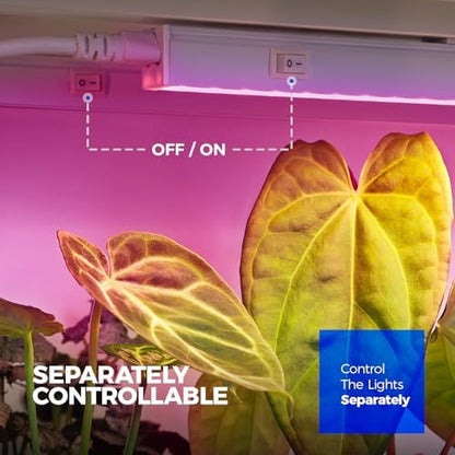 Barrina T5 LED Grow Lights, Full Spectrum Growing Light, 2FT 10W, 8 Packs
